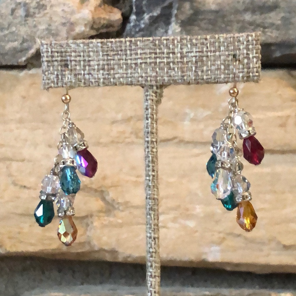 Swarovski Chandelier Multi-Colored Pierced Earrings